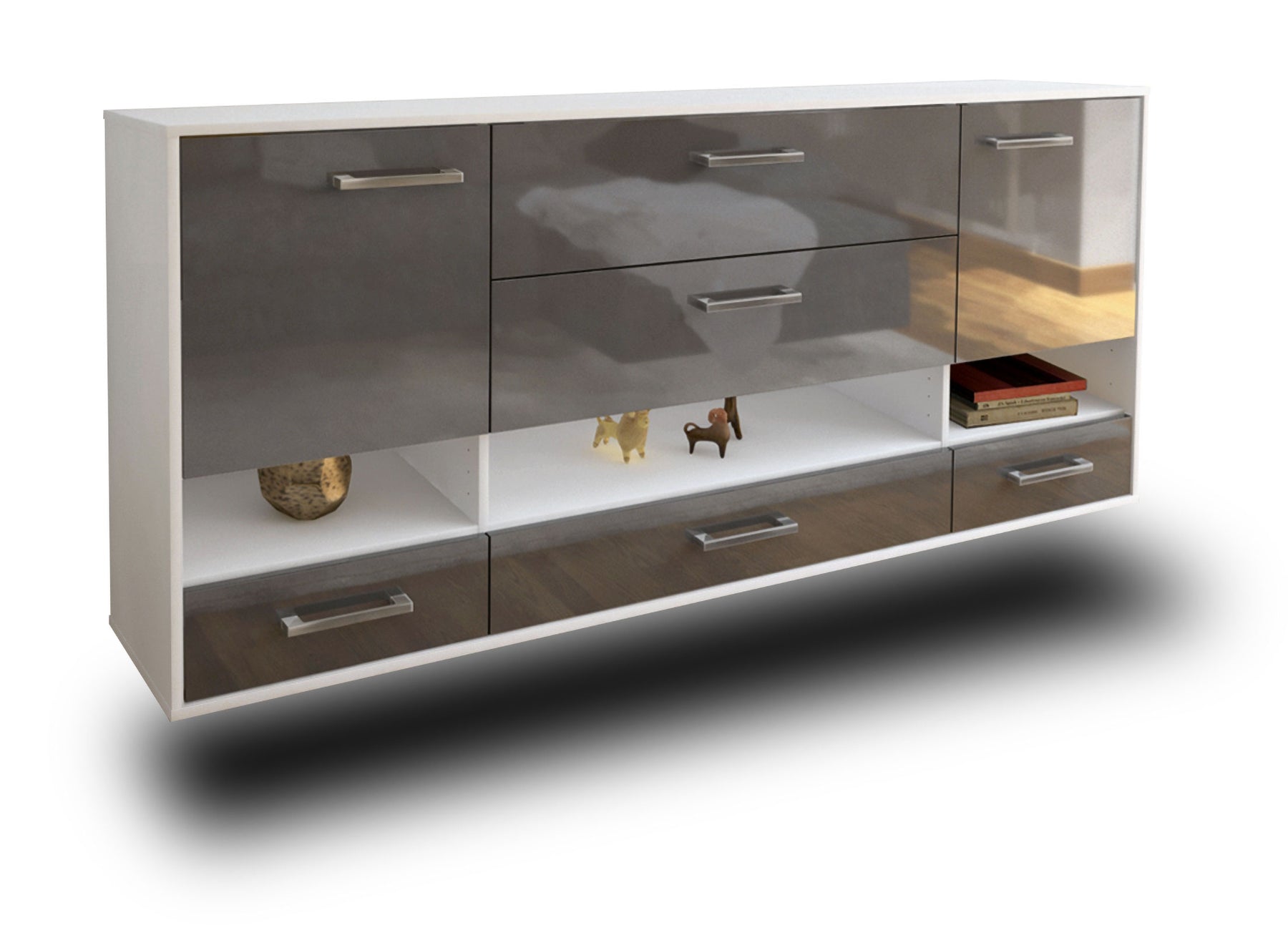 Sideboard Lafayette, Grau Studio (180x79x35cm) - Dekati GmbH