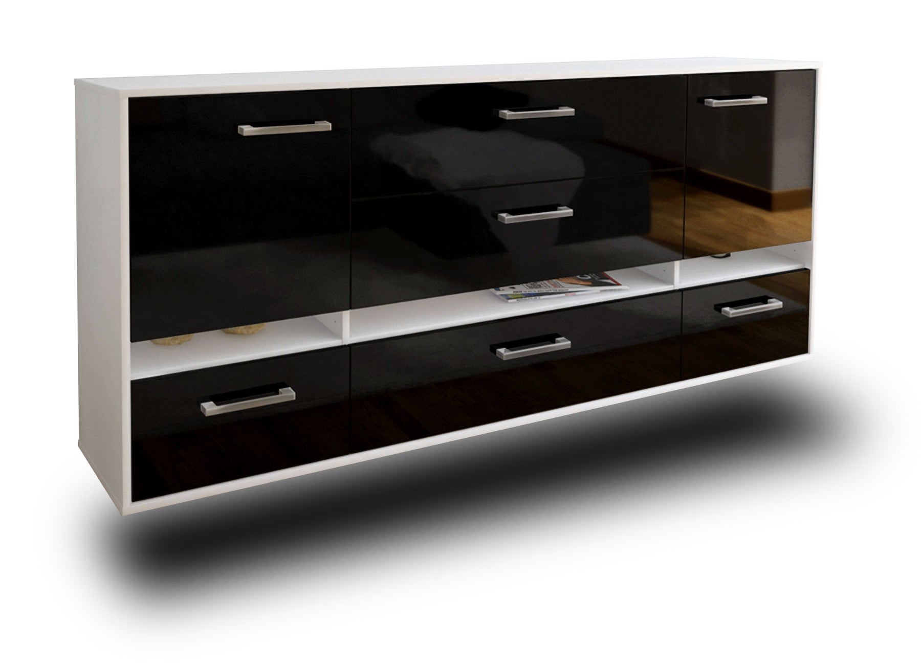 Sideboard Athens, Schwarz Studio (180x79x35cm) - Dekati GmbH