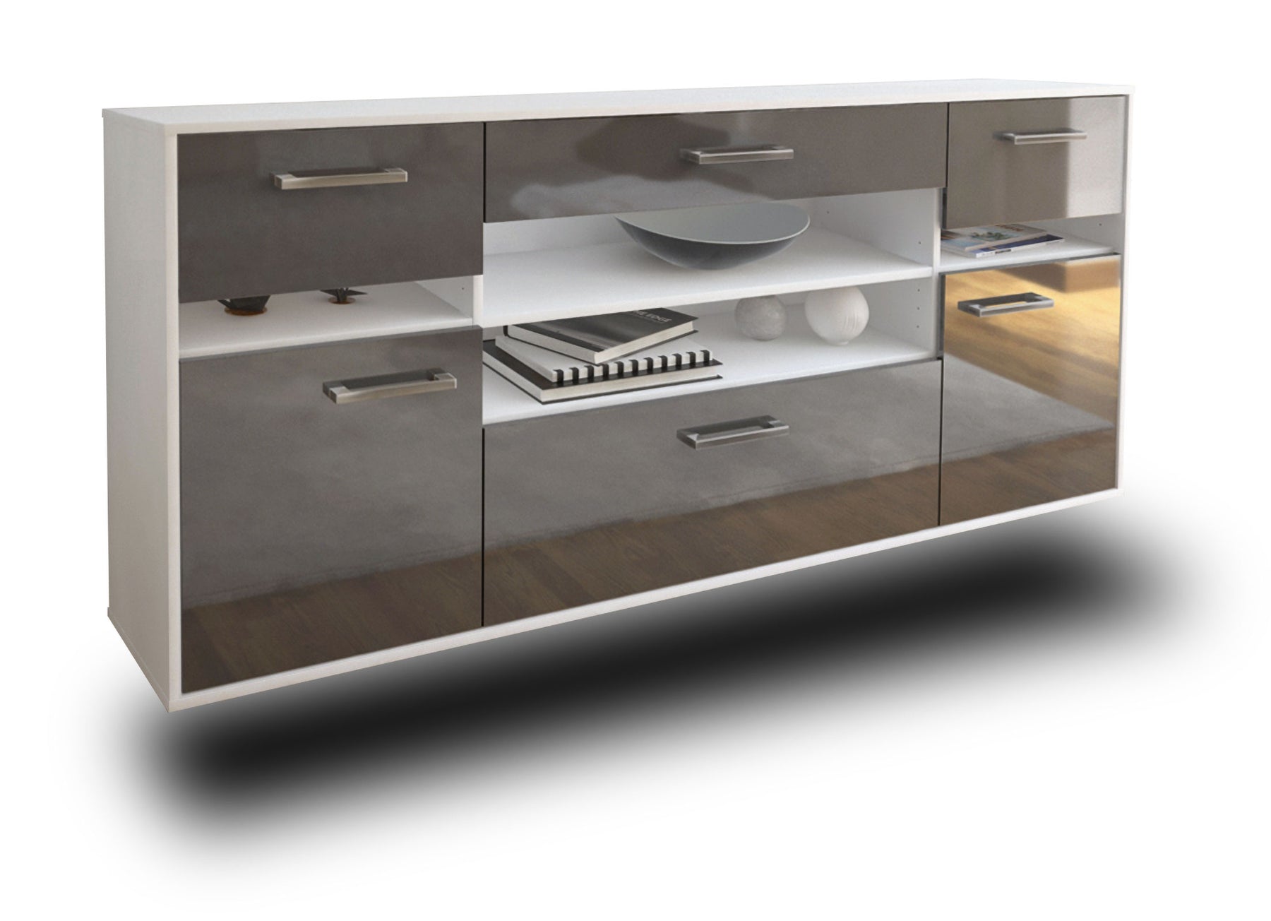 Sideboard Miramar, Grau Studio (180x79x35cm) - Dekati GmbH