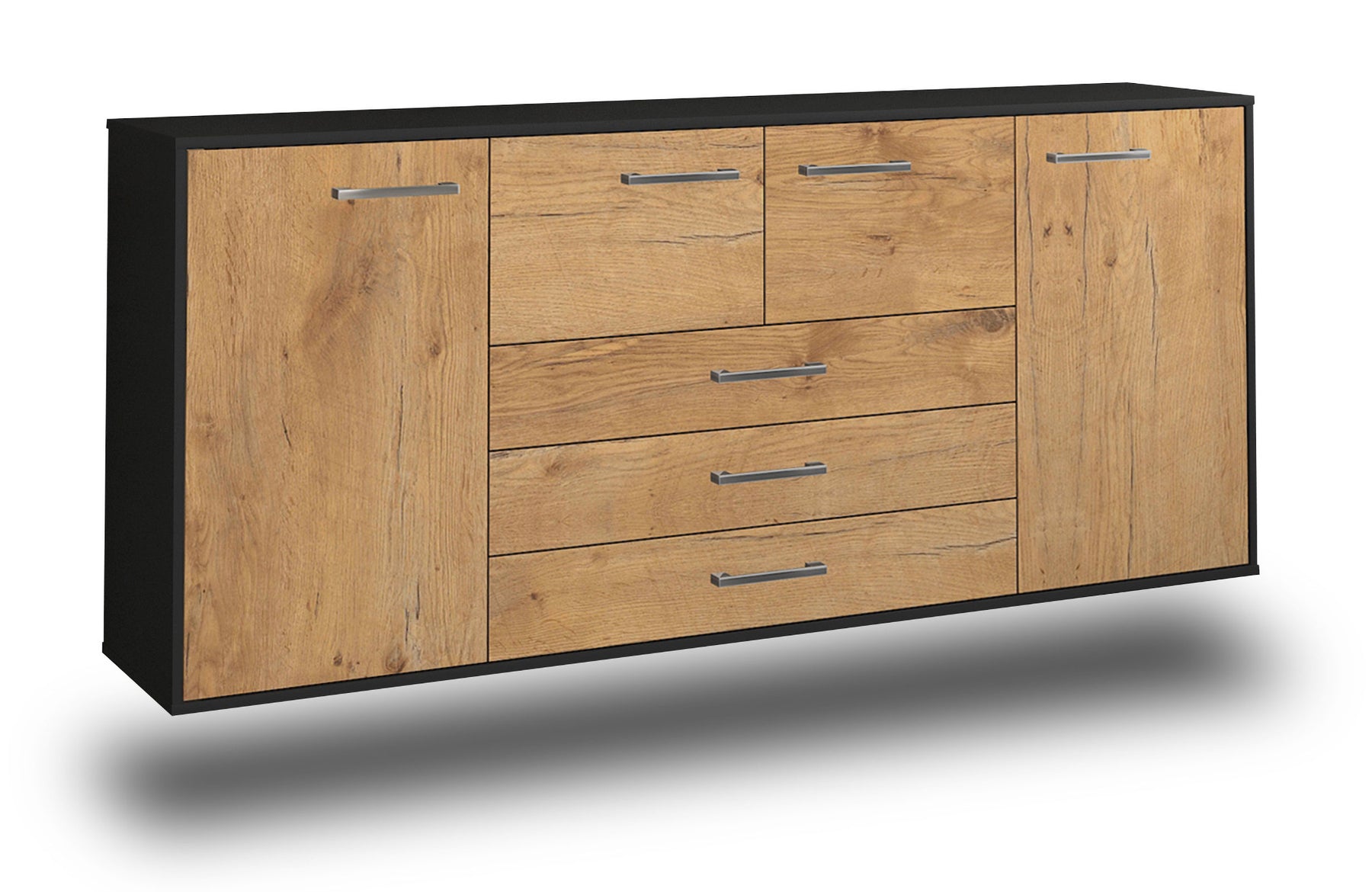 Sideboard Metairie, Eiche Studio (180x79x35cm) - Stil.Zeit Möbel GmbH