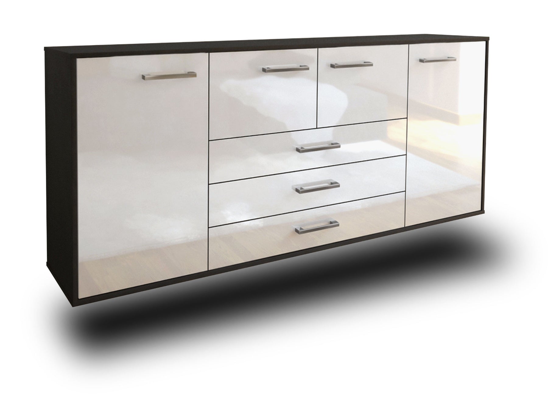 Sideboard Metairie, Weiß Studio (180x79x35cm) - Stil.Zeit Möbel GmbH