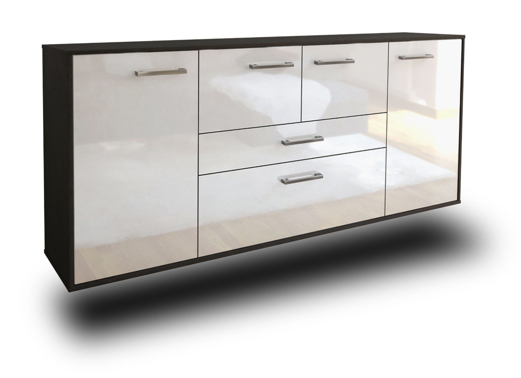 Sideboard Orange, Weiß Studio (180x79x35cm) - Stil.Zeit Möbel GmbH