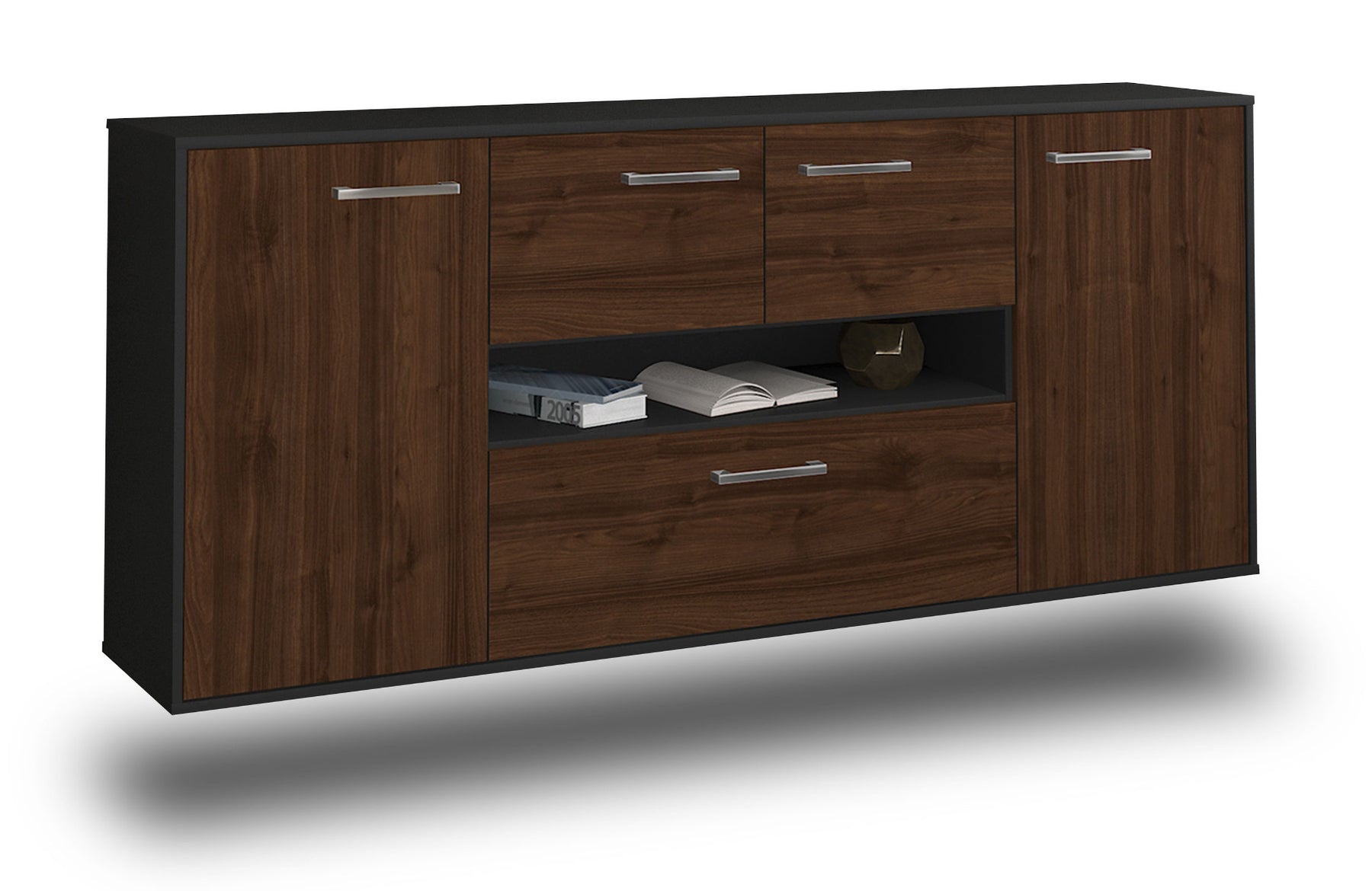 Sideboard Warren, Walnuss Studio (180x79x35cm) - Stil.Zeit Möbel GmbH