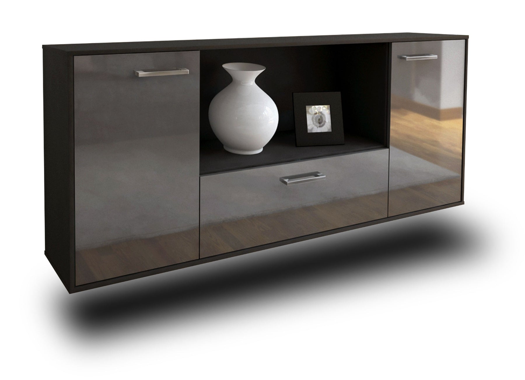 Sideboard Fort Collins, Grau Studio (180x79x35cm) - Stil.Zeit Möbel GmbH