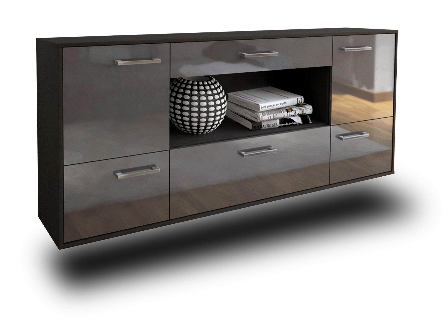 Sideboard East Los Angeles, Grau Studio (180x79x35cm) - Stil.Zeit Möbel GmbH