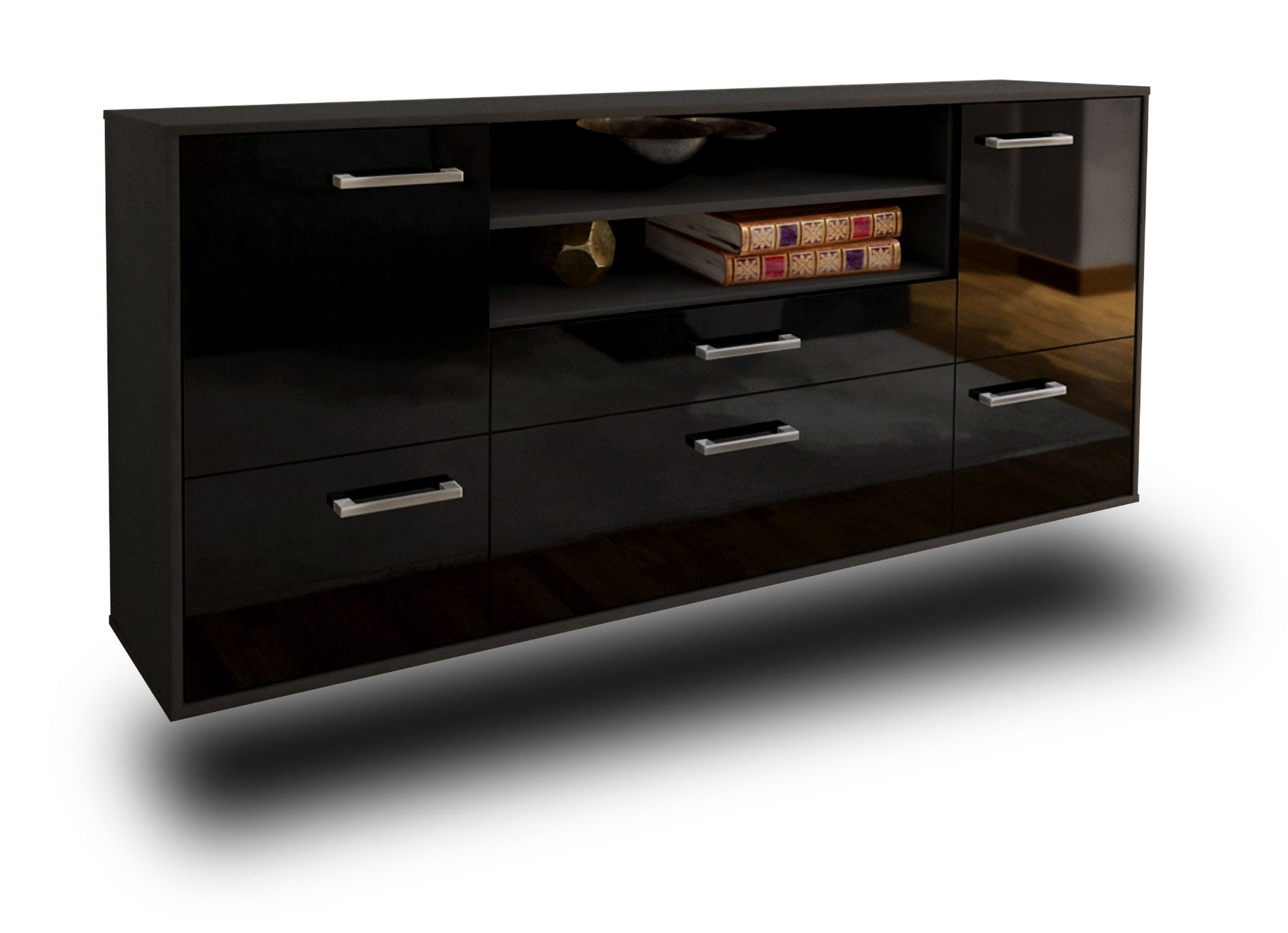 Sideboard Elk Grove, Schwarz Studio (180x79x35cm) - Stil.Zeit Möbel GmbH