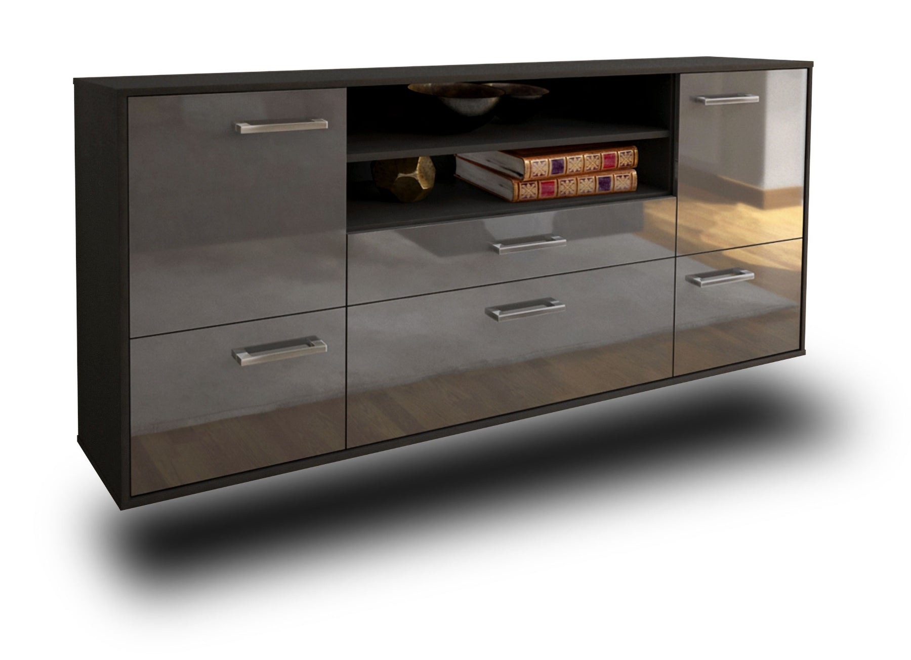 Sideboard Elk Grove, Grau Studio (180x79x35cm) - Stil.Zeit Möbel GmbH