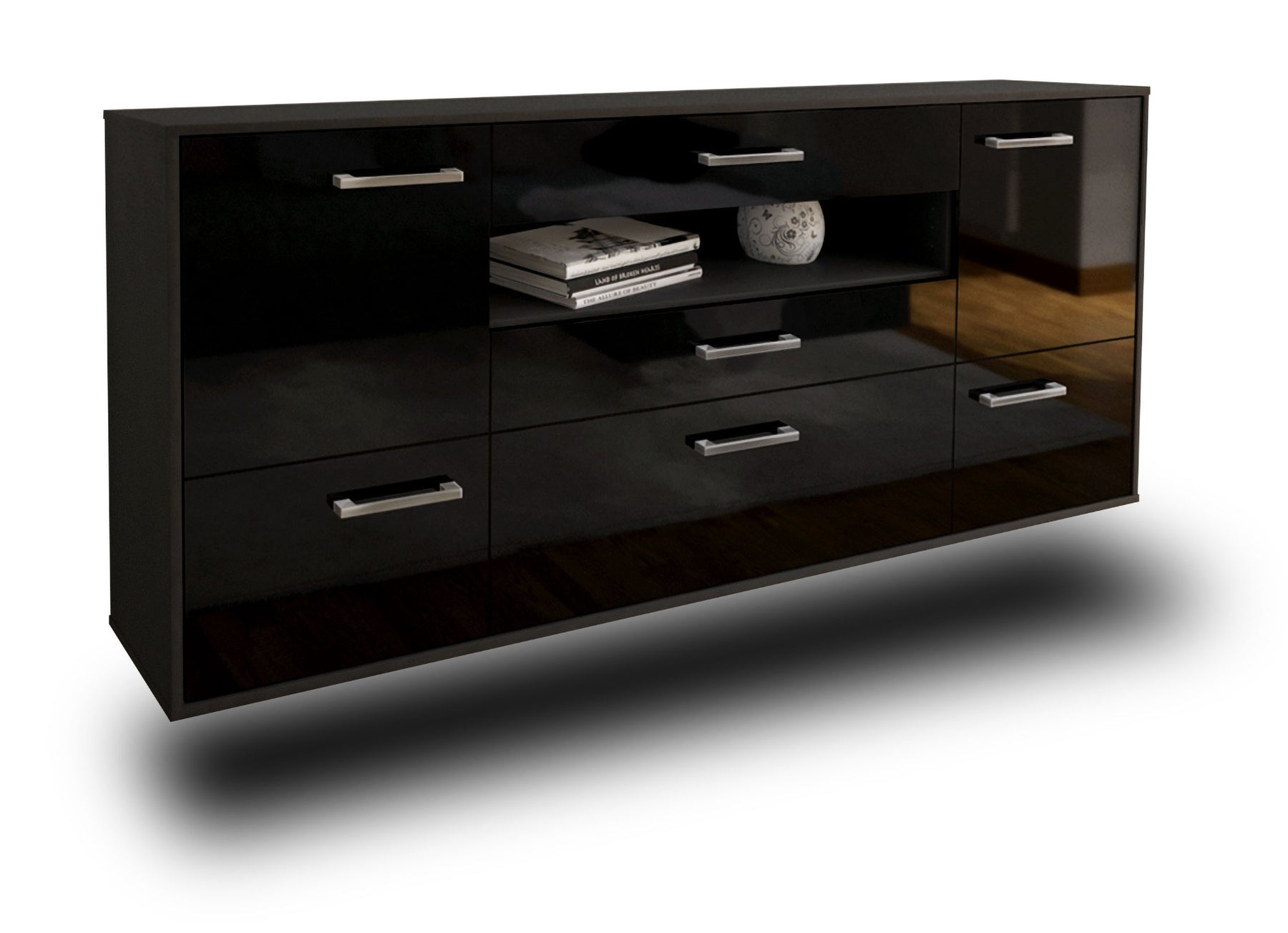 Sideboard Savannah, Schwarz Studio (180x79x35cm) - Stil.Zeit Möbel GmbH