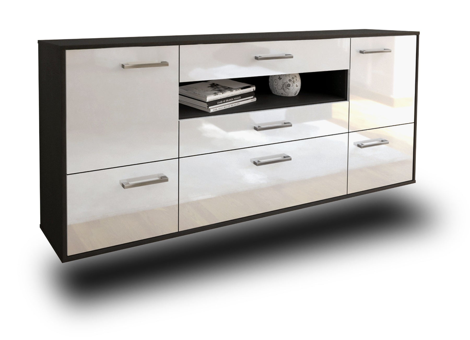 Sideboard Savannah, Weiß Studio (180x79x35cm) - Stil.Zeit Möbel GmbH