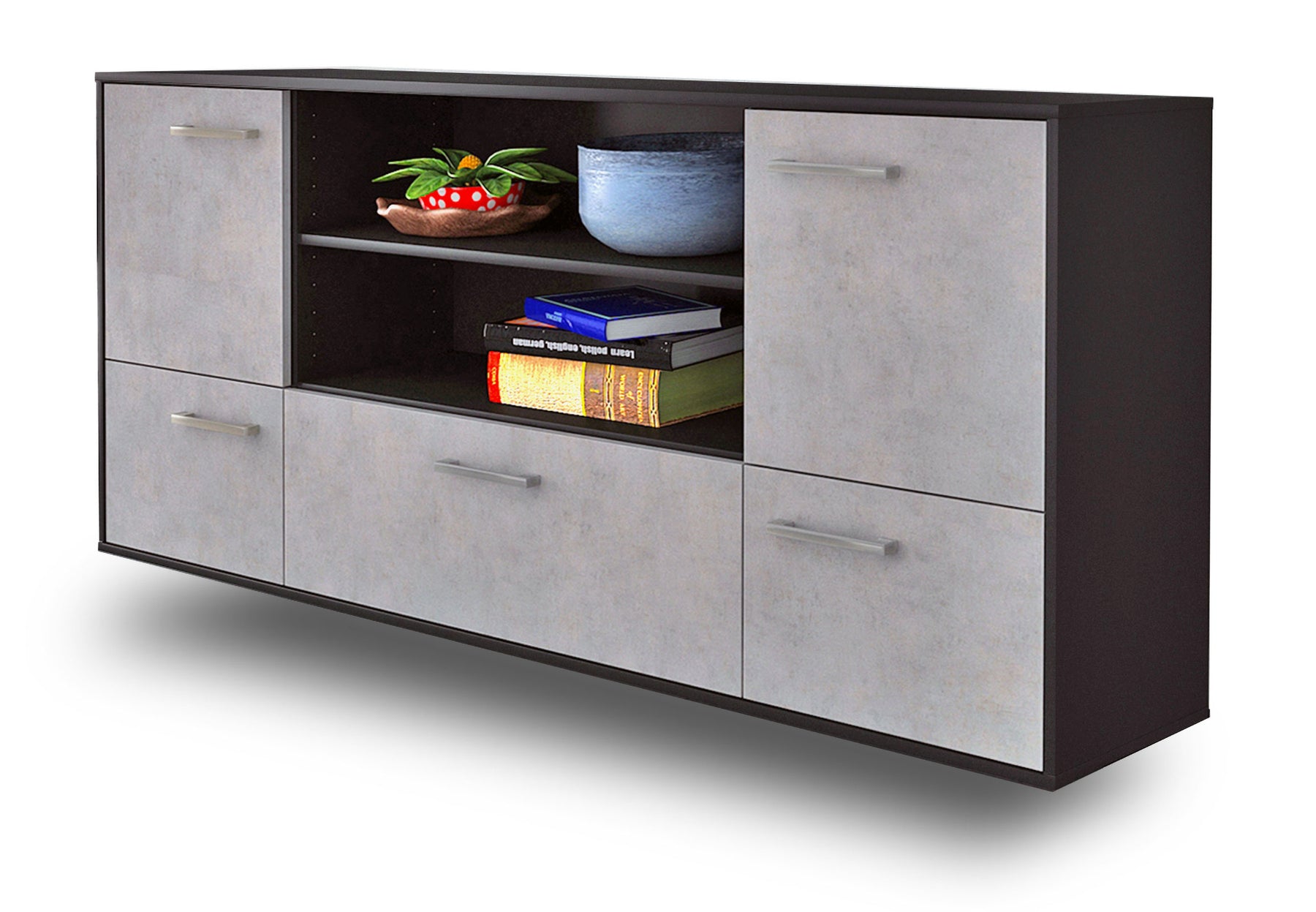 Sideboard Sterling Heights, Beton Studio (180x79x35cm) - Stil.Zeit Möbel GmbH