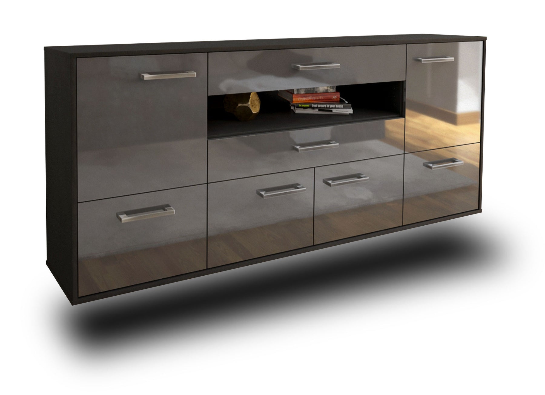 Sideboard McAllen, Grau Studio (180x79x35cm) - Stil.Zeit Möbel GmbH