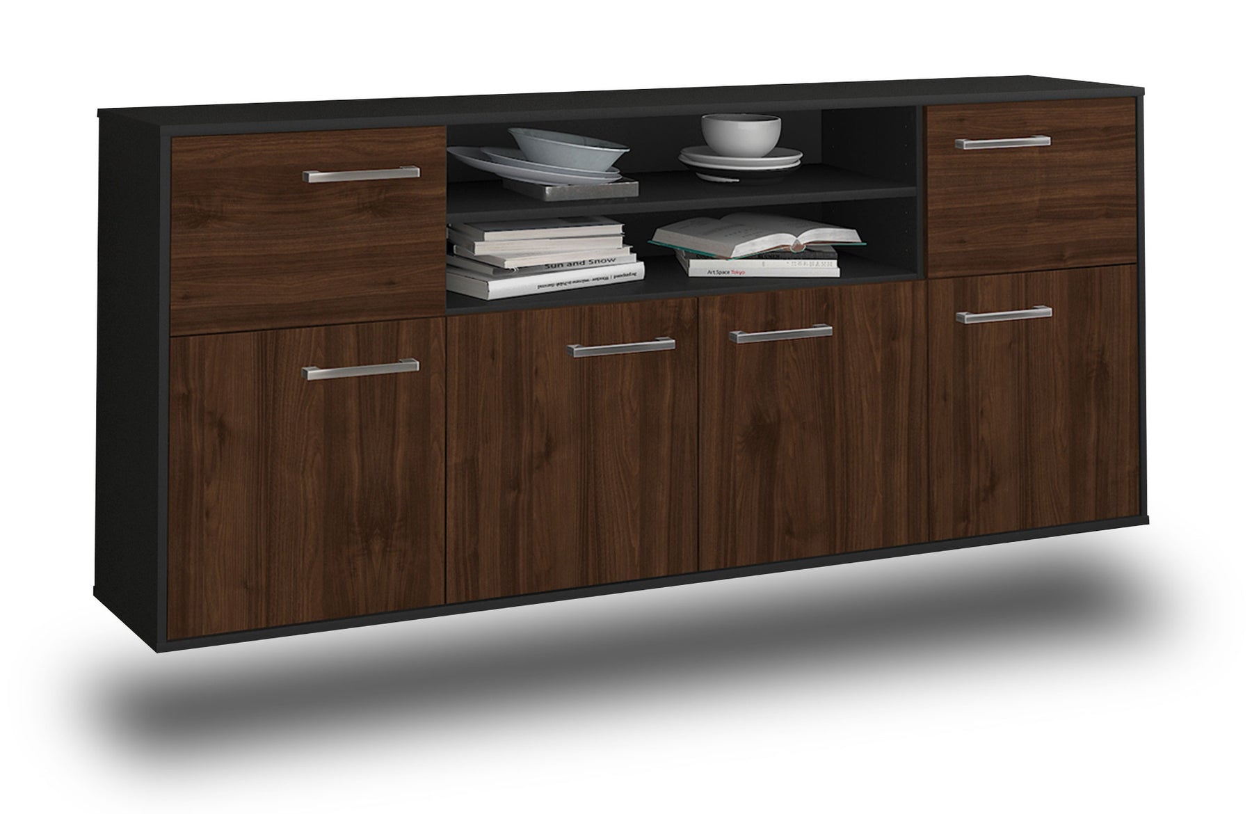 Sideboard Cedar Rapids, Walnuss Studio (180x79x35cm) - Stil.Zeit Möbel GmbH