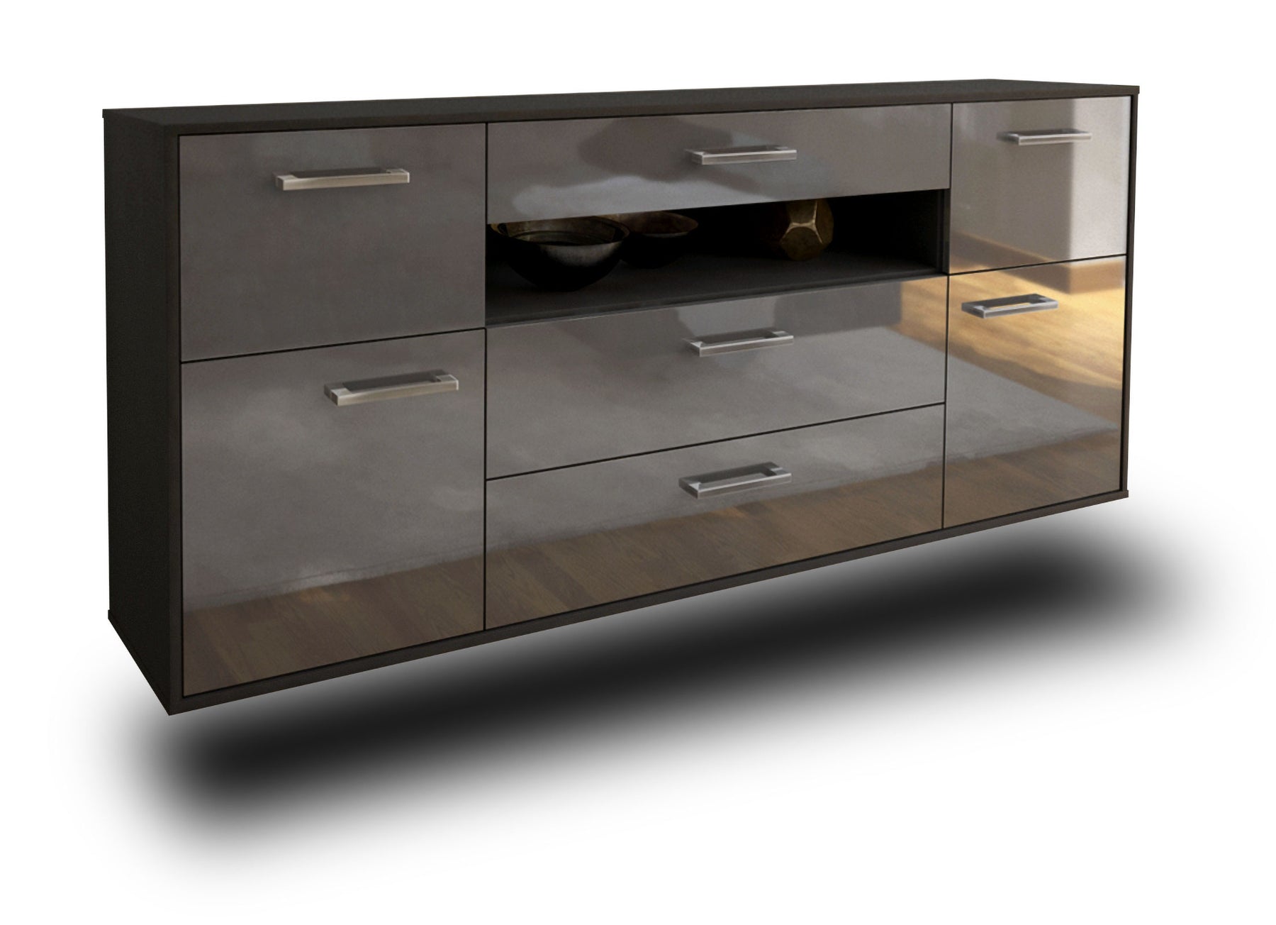 Sideboard Elizabeth, Grau Studio (180x79x35cm) - Stil.Zeit Möbel GmbH