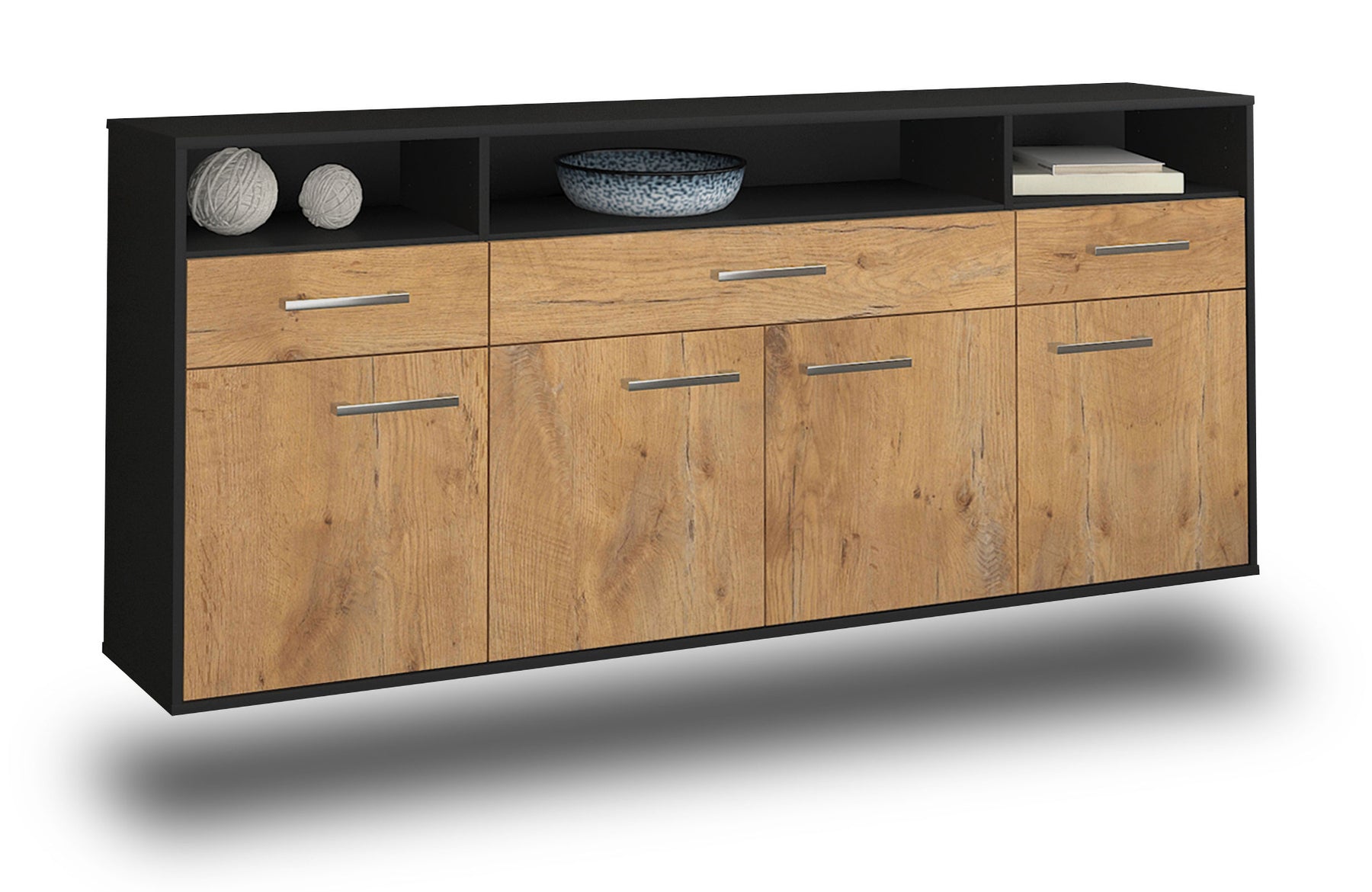 Sideboard Simi Valley, Eiche Studio (180x79x35cm) - Stil.Zeit Möbel GmbH