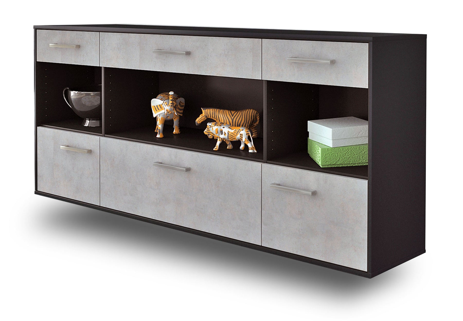 Sideboard Clarksville, Beton Studio (180x79x35cm) - Stil.Zeit Möbel GmbH