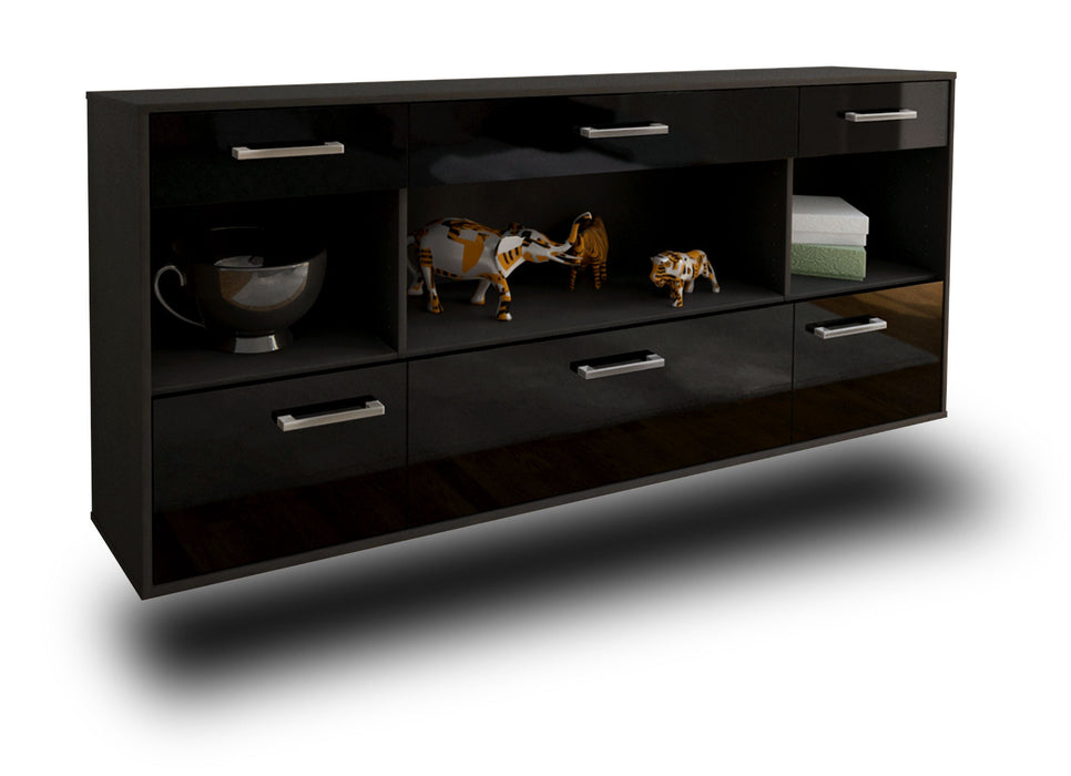 Sideboard Clarksville, Schwarz Studio (180x79x35cm) - Stil.Zeit Möbel GmbH