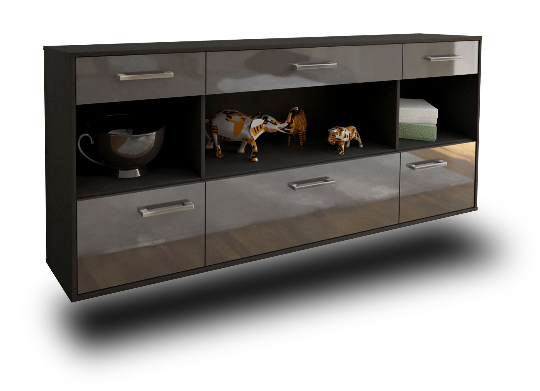 Sideboard Clarksville, Grau Studio (180x79x35cm) - Stil.Zeit Möbel GmbH