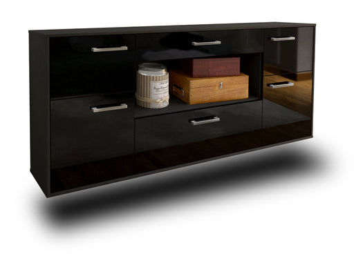 Sideboard Visalia, Schwarz Studio (180x79x35cm) - Stil.Zeit Möbel GmbH