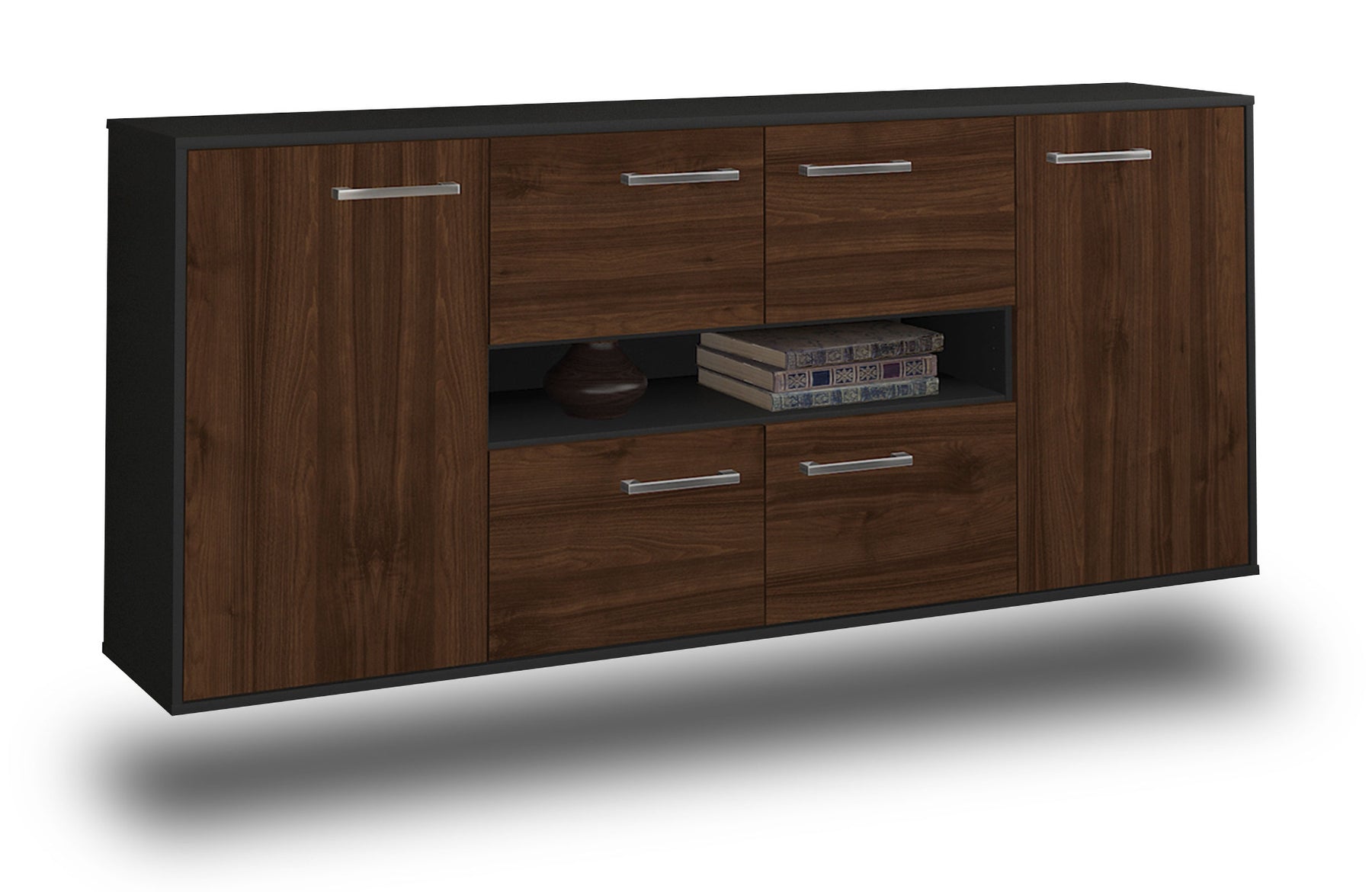 Sideboard Stamford, Walnuss Studio (180x79x35cm) - Stil.Zeit Möbel GmbH