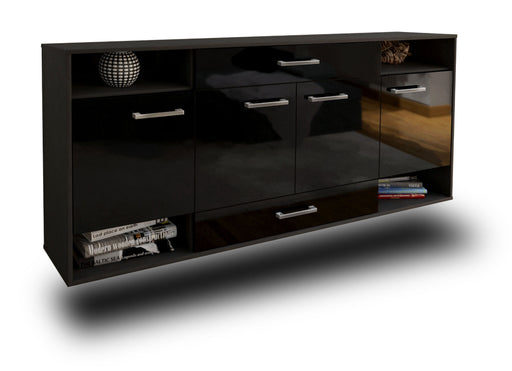 Sideboard Evansville, Schwarz Studio (180x79x35cm) - Stil.Zeit Möbel GmbH