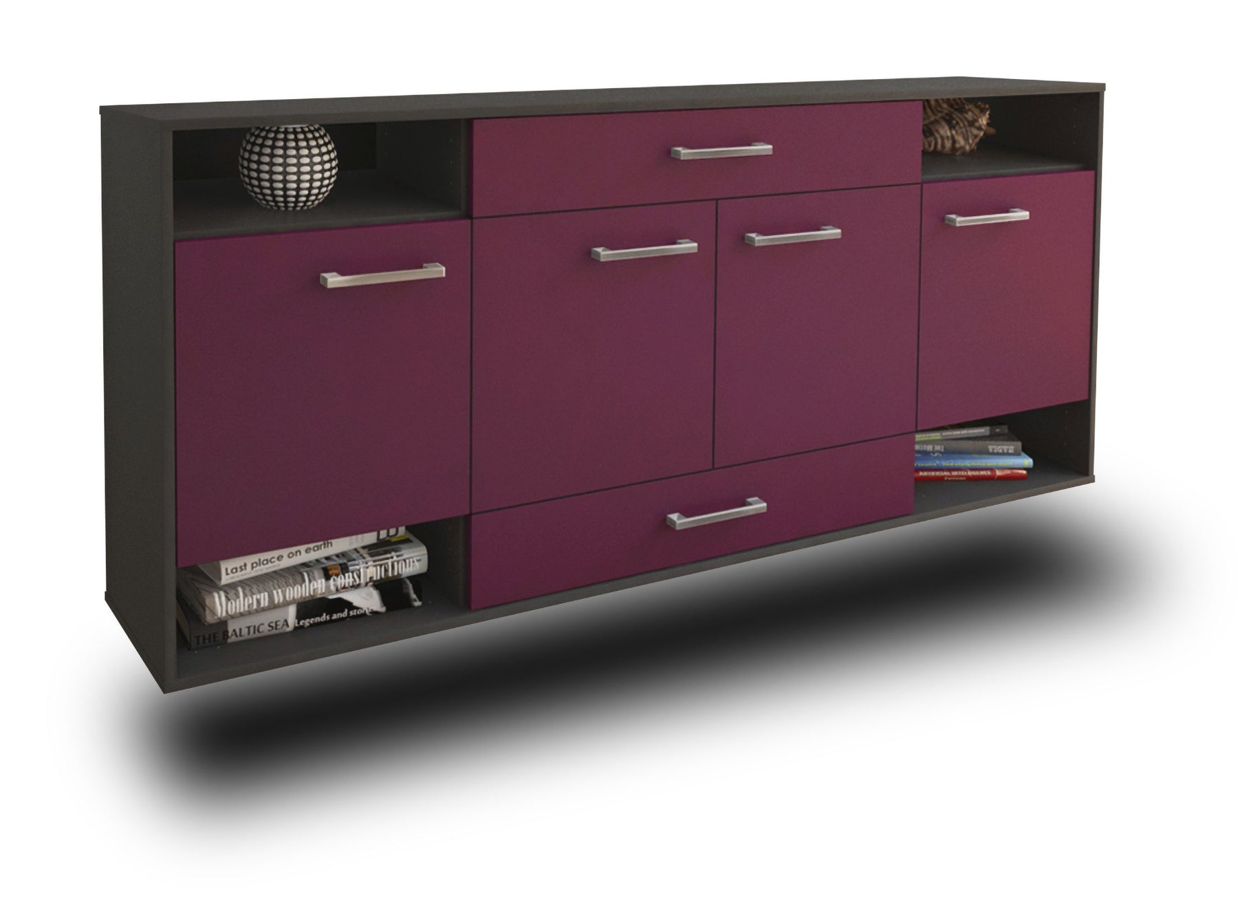 Sideboard Evansville, Lila Studio (180x79x35cm) - Stil.Zeit Möbel GmbH