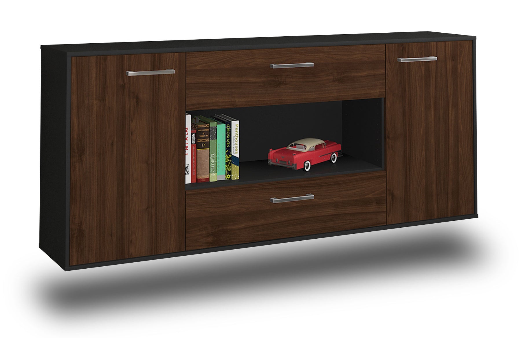 Sideboard Denton, Walnuss Studio (180x79x35cm) - Stil.Zeit Möbel GmbH