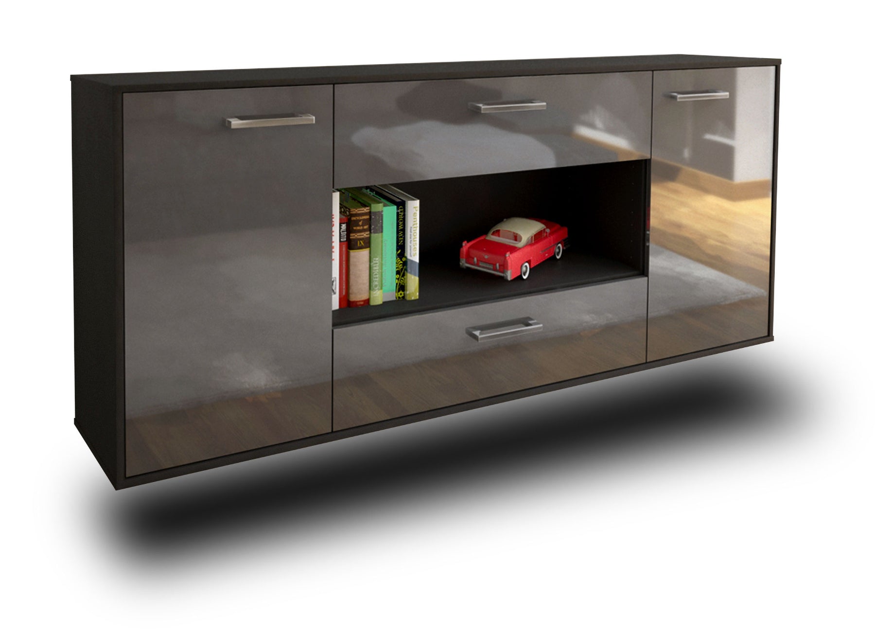 Sideboard Denton, Grau Studio (180x79x35cm) - Stil.Zeit Möbel GmbH