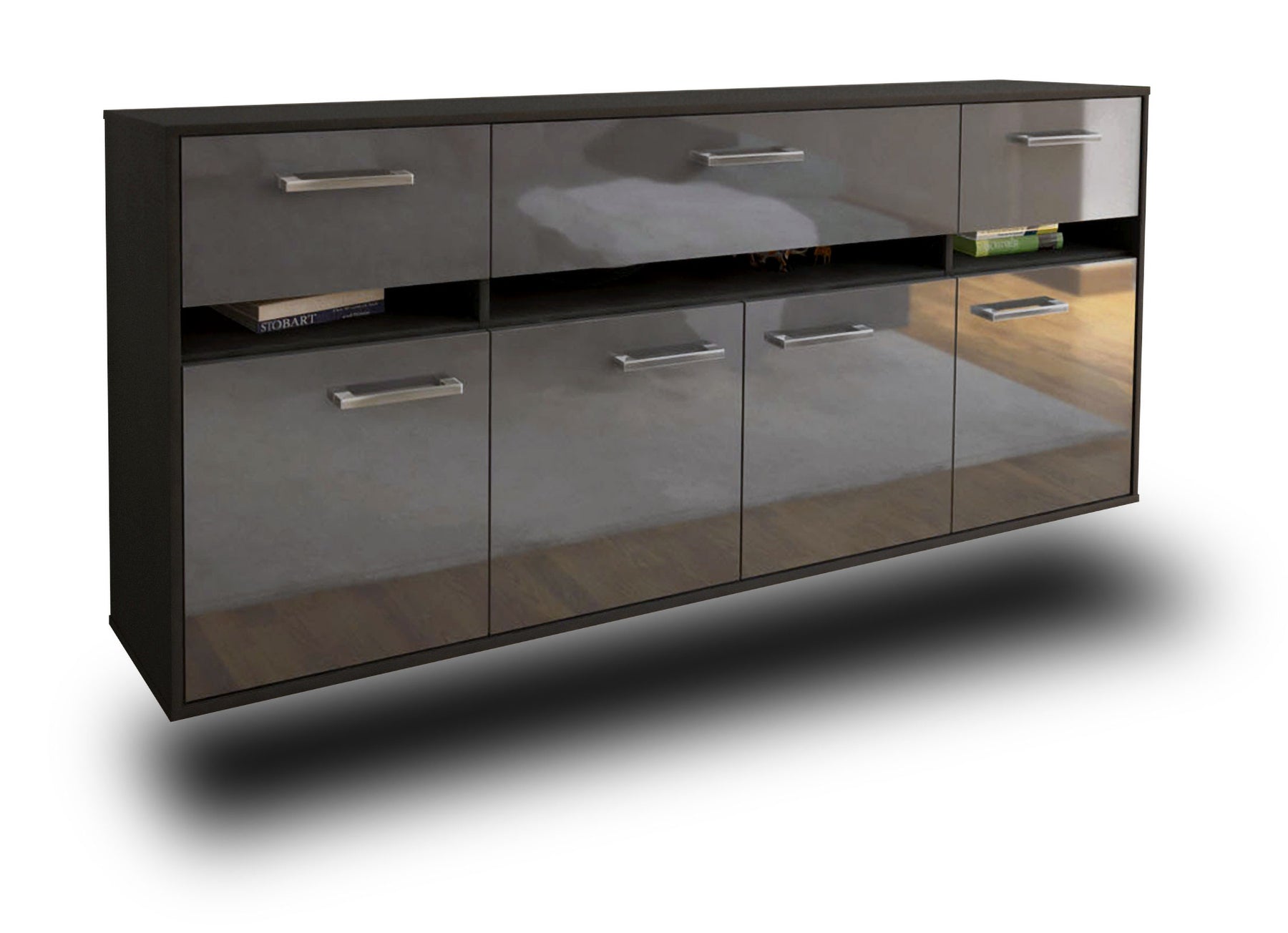 Sideboard Gainesville, Grau Studio (180x79x35cm) - Stil.Zeit Möbel GmbH