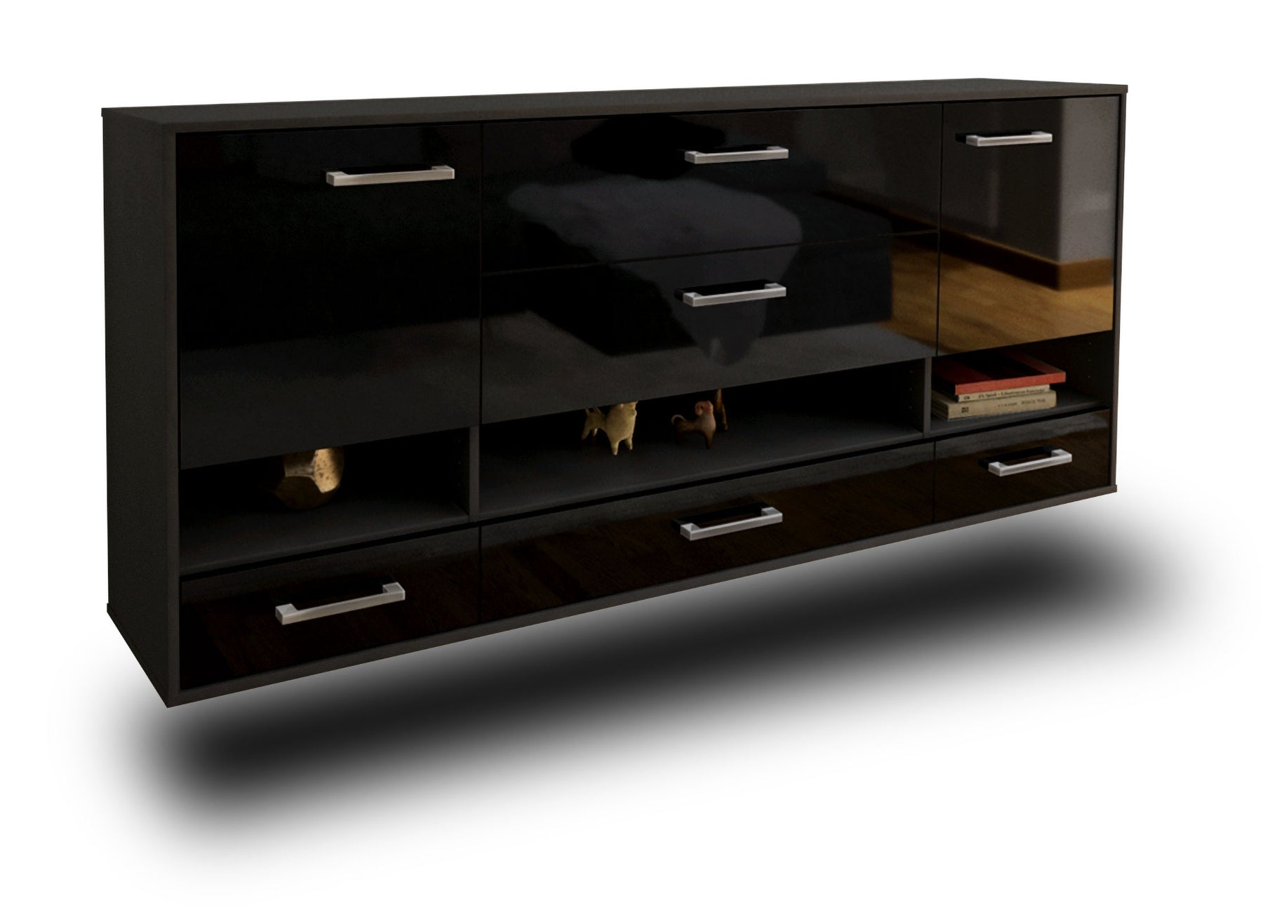 Sideboard Lafayette, Schwarz Studio (180x79x35cm) - Stil.Zeit Möbel GmbH