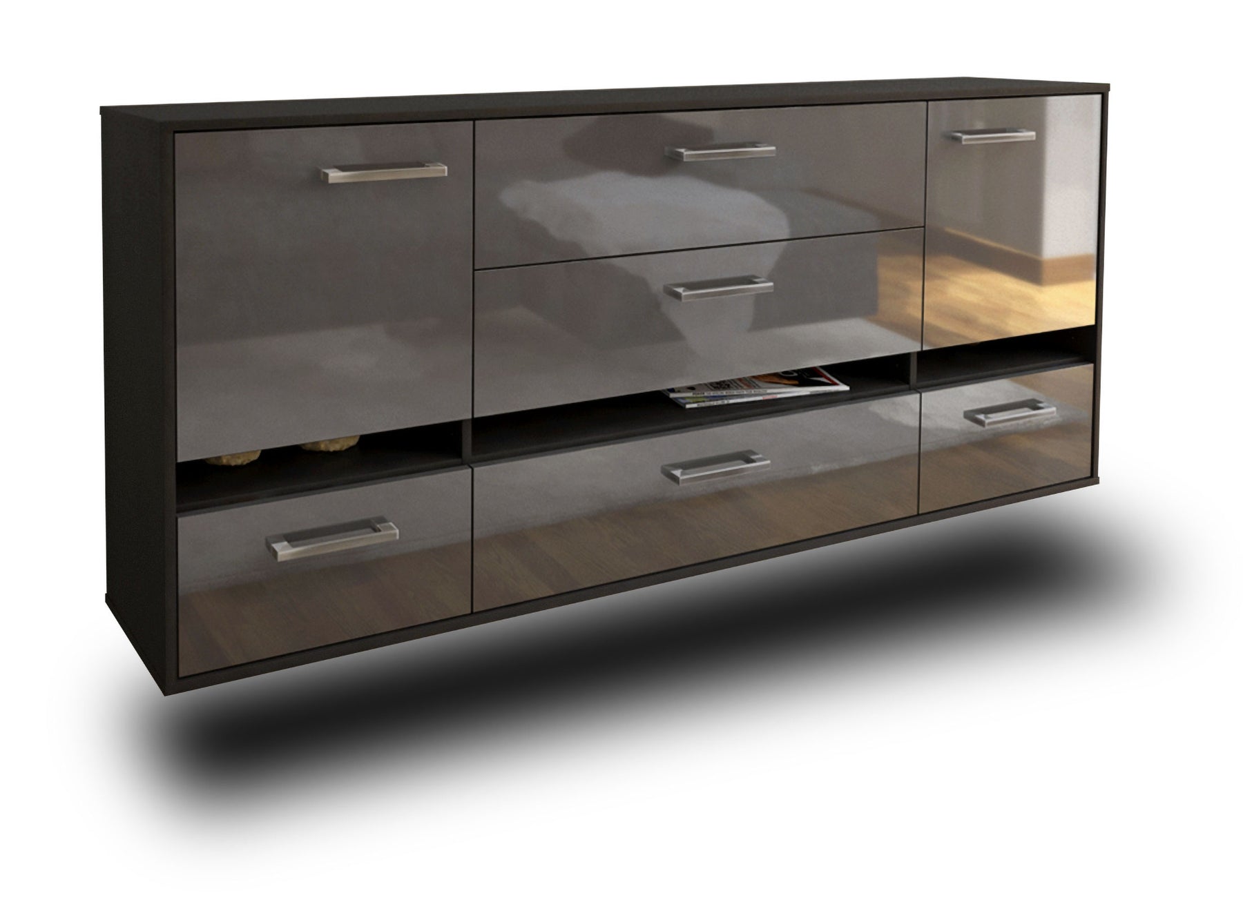 Sideboard Athens, Grau Studio (180x79x35cm) - Stil.Zeit Möbel GmbH