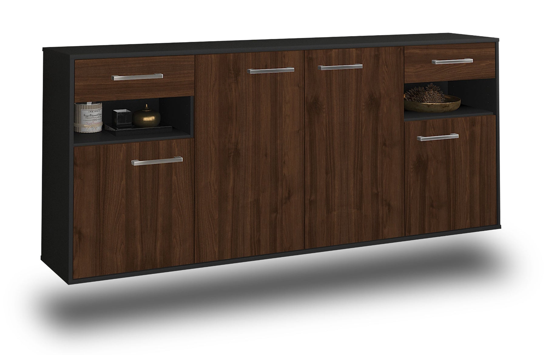 Sideboard Killeen, Walnuss Studio (180x79x35cm) - Stil.Zeit Möbel GmbH