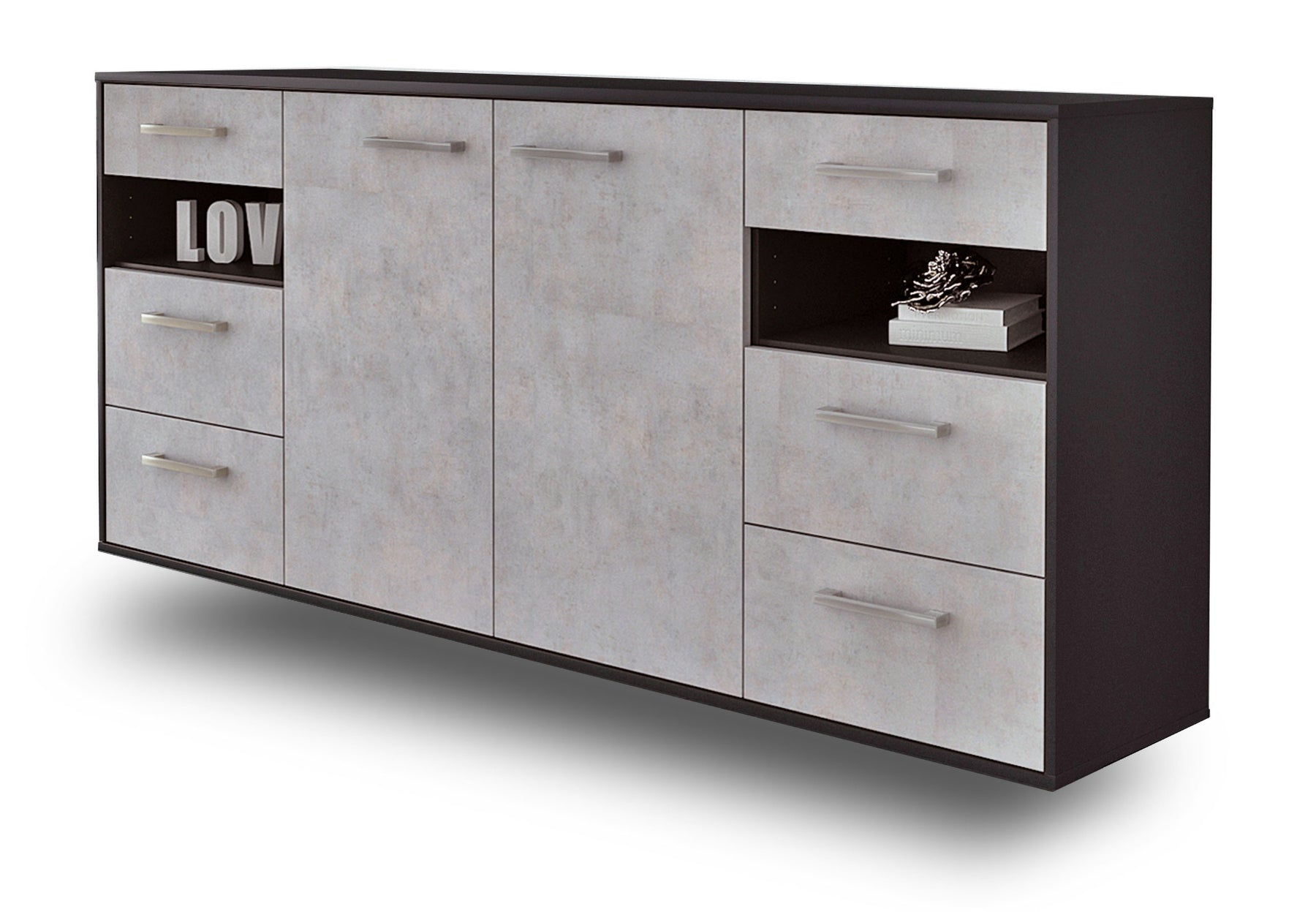 Sideboard Thornton, Beton Studio (180x79x35cm) - Stil.Zeit Möbel GmbH