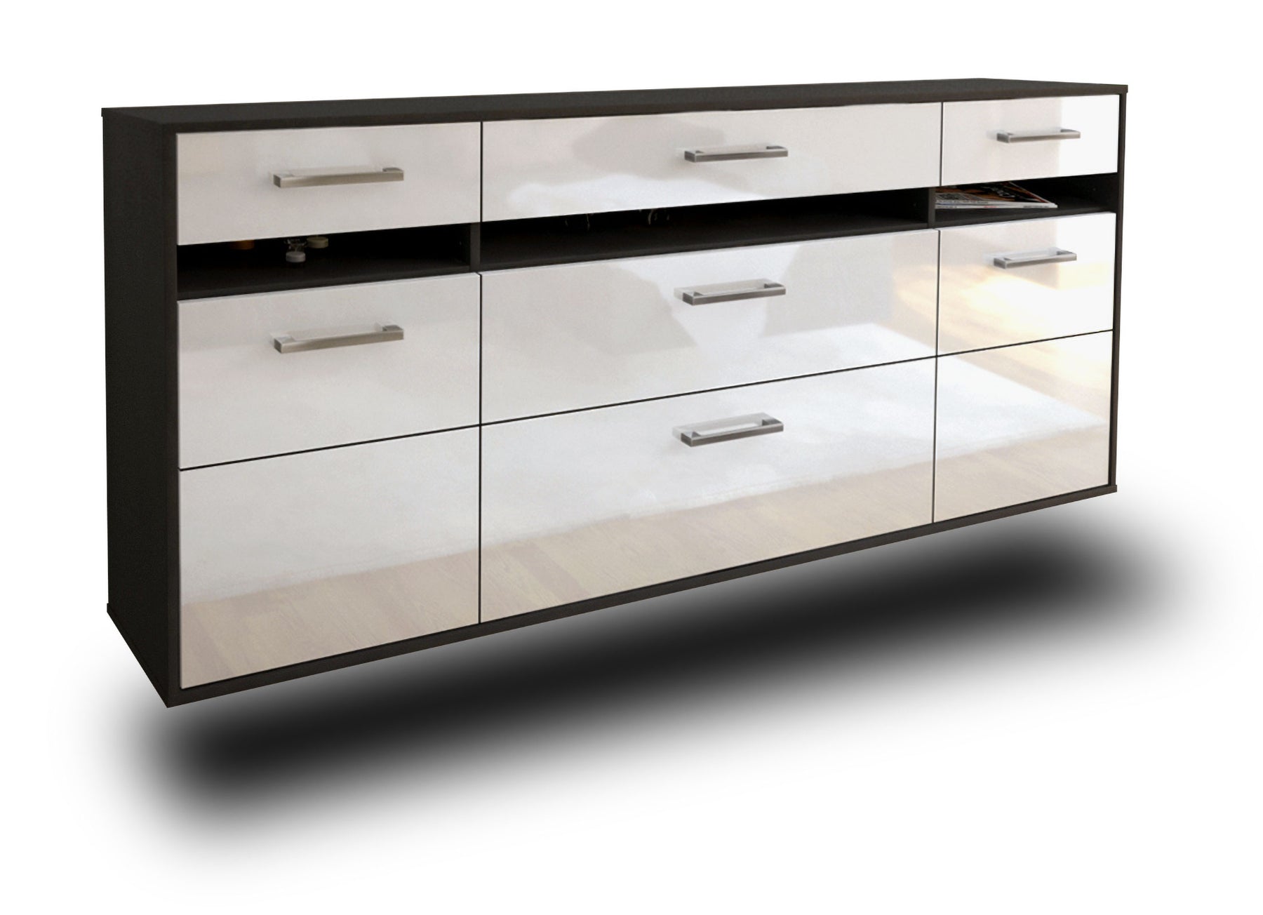 Sideboard Manchester, Weiß Studio (180x79x35cm) - Stil.Zeit Möbel GmbH