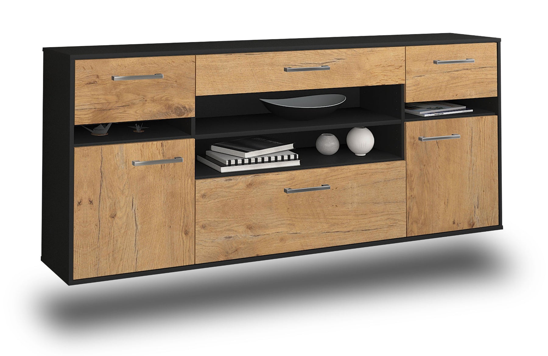 Sideboard Miramar, Eiche Studio (180x79x35cm) - Stil.Zeit Möbel GmbH