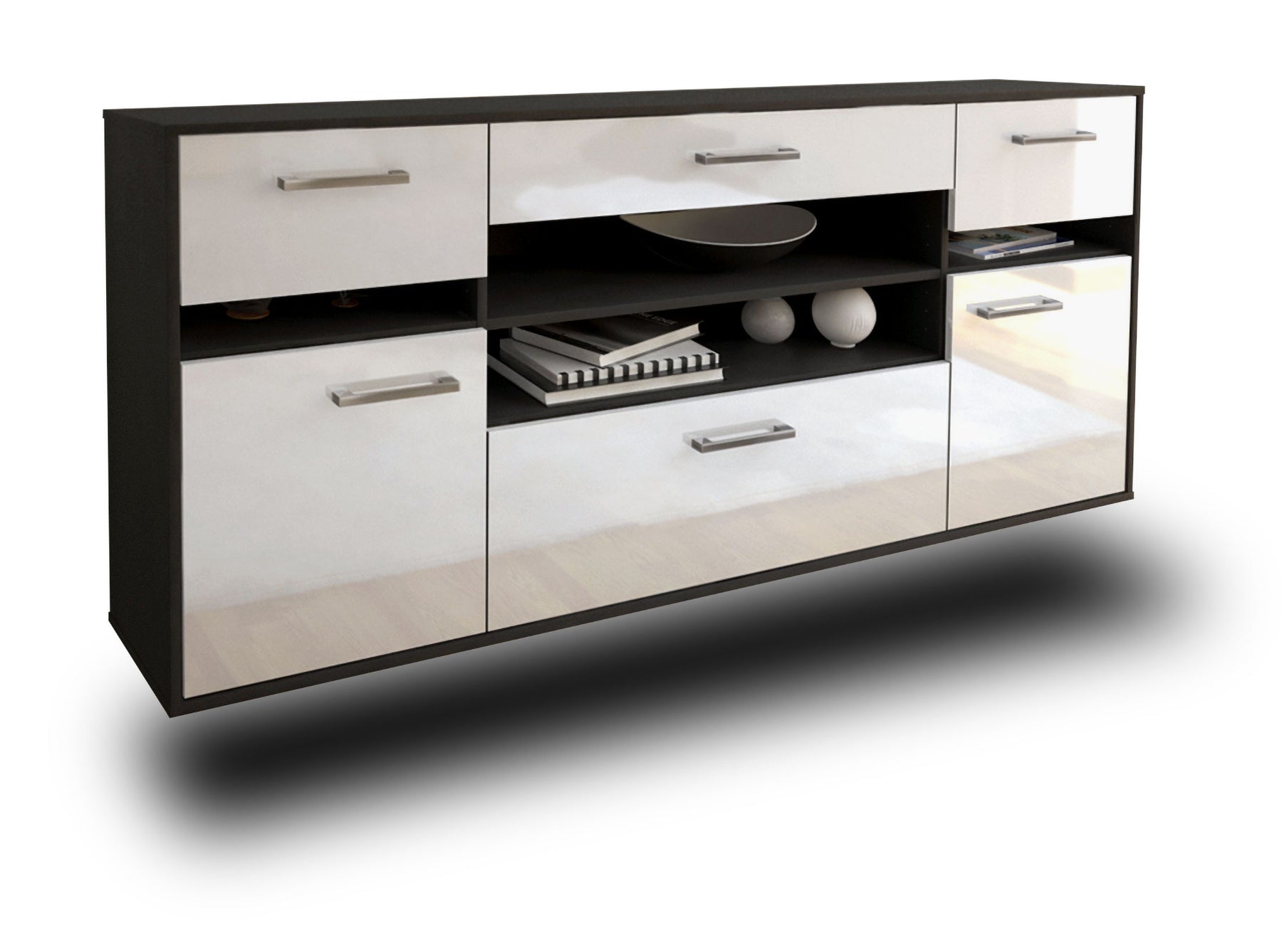 Sideboard Miramar, Weiß Studio (180x79x35cm) - Stil.Zeit Möbel GmbH