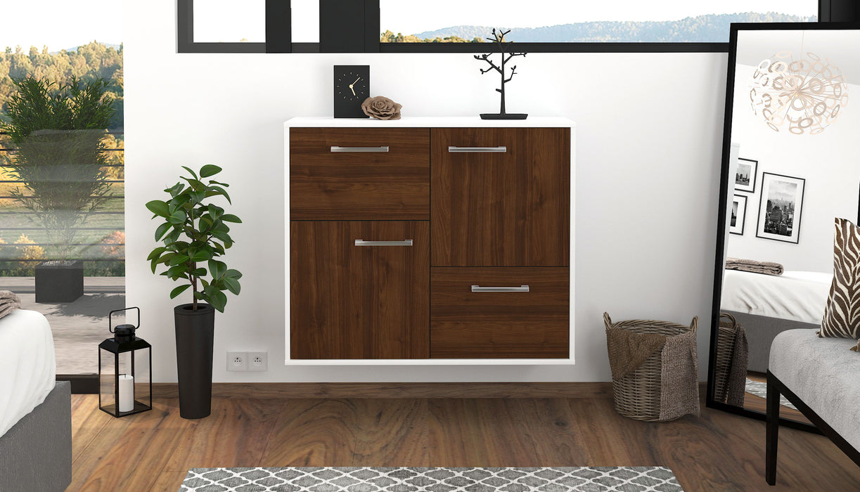 Sideboard Fremont, Walnuss Front (92x79x35cm) - Stil.Zeit Möbel GmbH