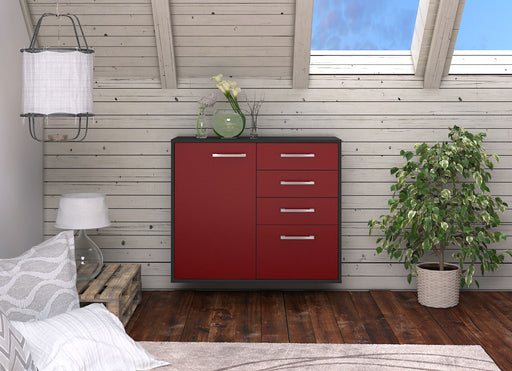 Sideboard Tacoma, Rot Front (92x79x35cm) - Stil.Zeit Möbel GmbH