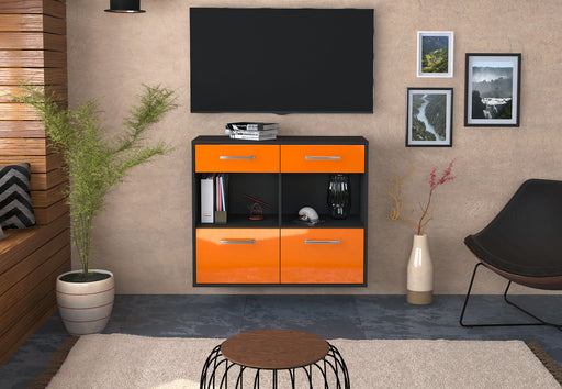 Sideboard Mobile, Orange Front (92x79x35cm) - Stil.Zeit Möbel GmbH