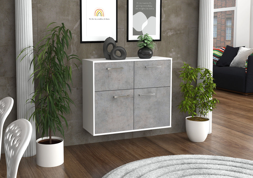 Sideboard Gilbert, Beton Seite ( 92x79x35cm) - Stil.Zeit Möbel GmbH