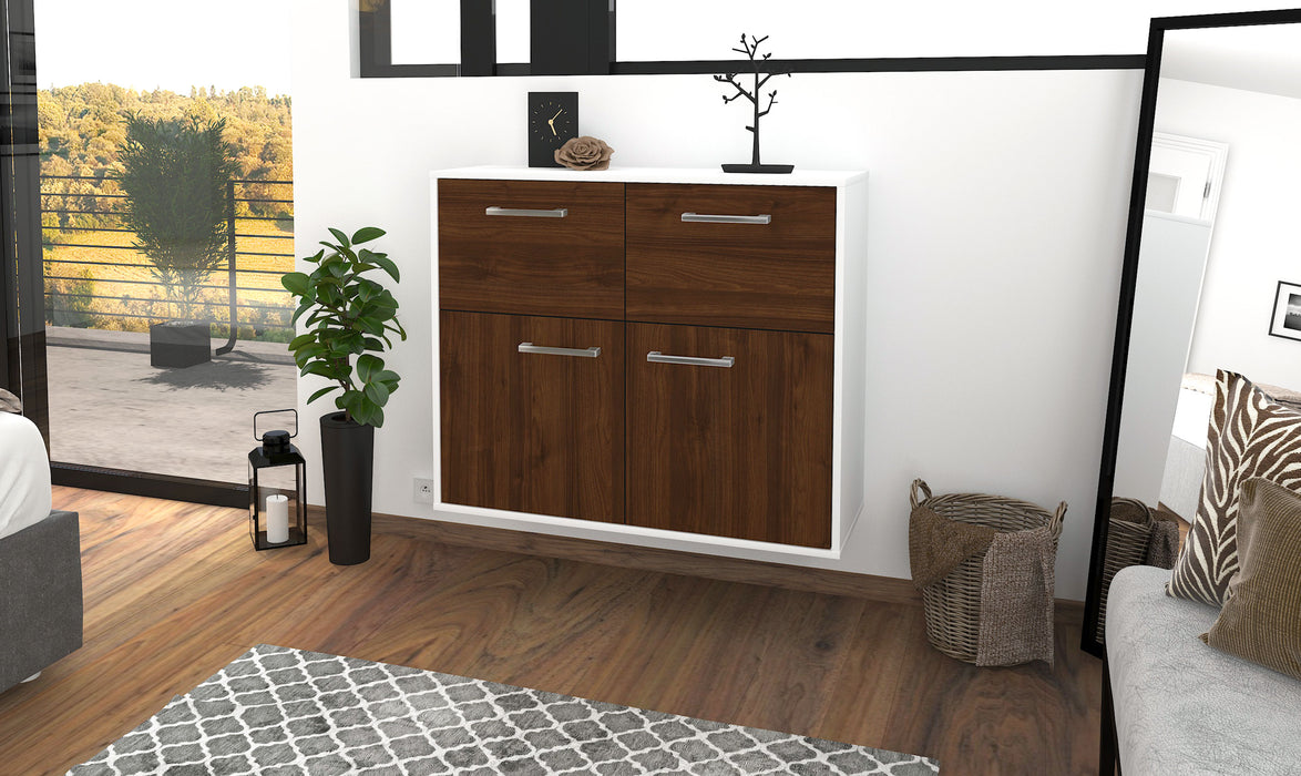 Sideboard Gilbert, Walnuss Seite ( 92x79x35cm) - Stil.Zeit Möbel GmbH