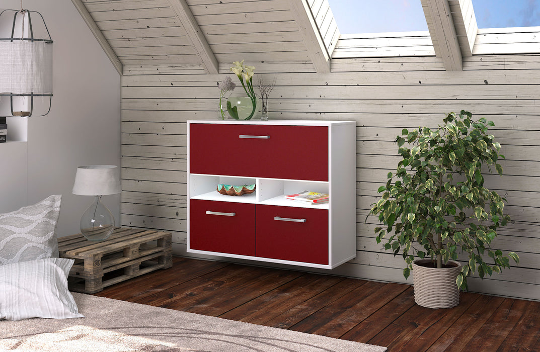 Sideboard San Bernardino, Rot Seite ( 92x79x35cm) - Stil.Zeit Möbel GmbH