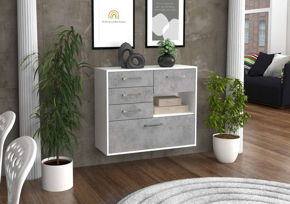 Sideboard Knoxville, Beton Seite ( 92x79x35cm) - Stil.Zeit Möbel GmbH