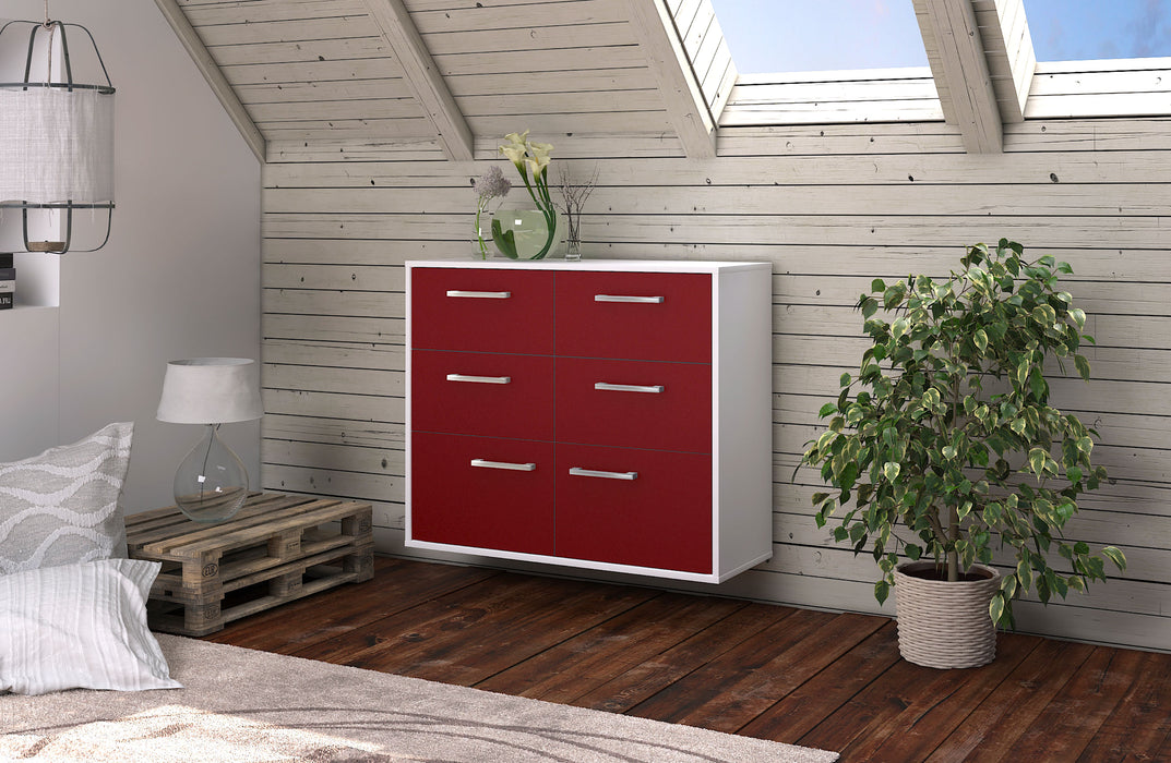 Sideboard Tempe, Rot Seite ( 92x79x35cm) - Stil.Zeit Möbel GmbH