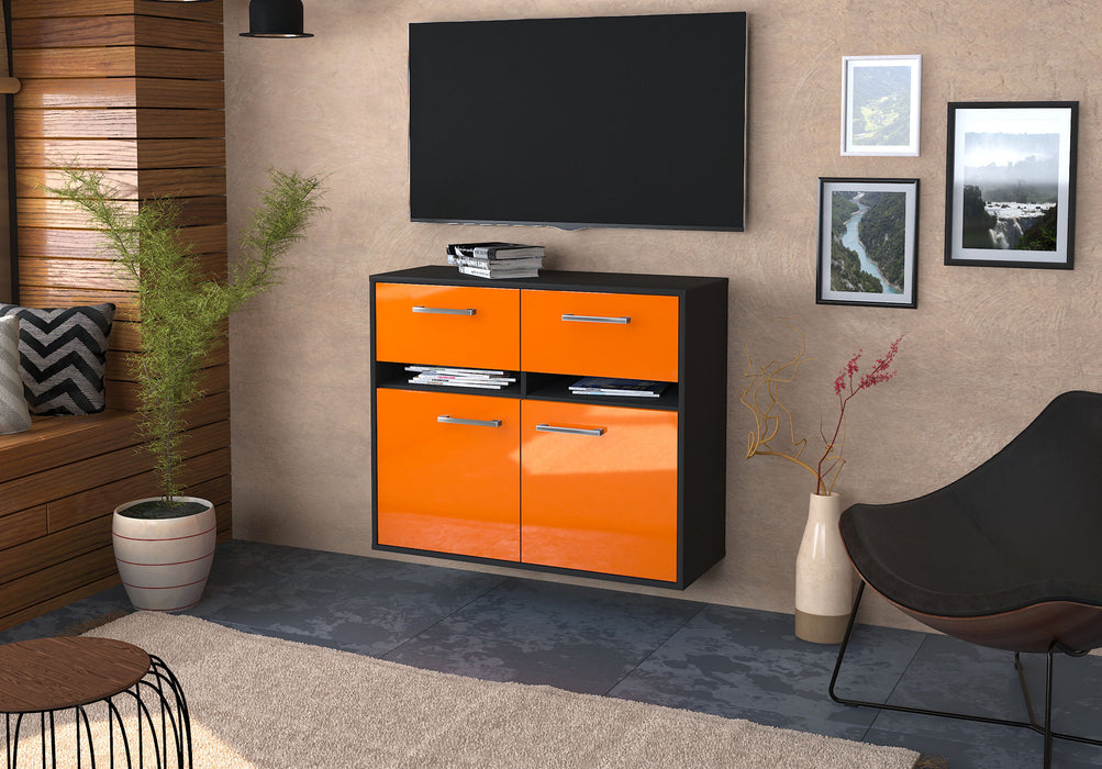 Sideboard Akron, Orange Seite ( 92x79x35cm) - Stil.Zeit Möbel GmbH