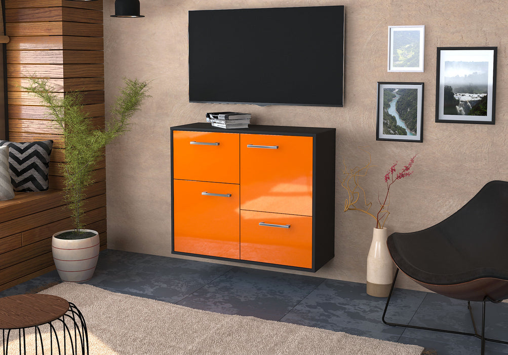 Sideboard Fremont, Orange Seite ( 92x79x35cm) - Stil.Zeit Möbel GmbH