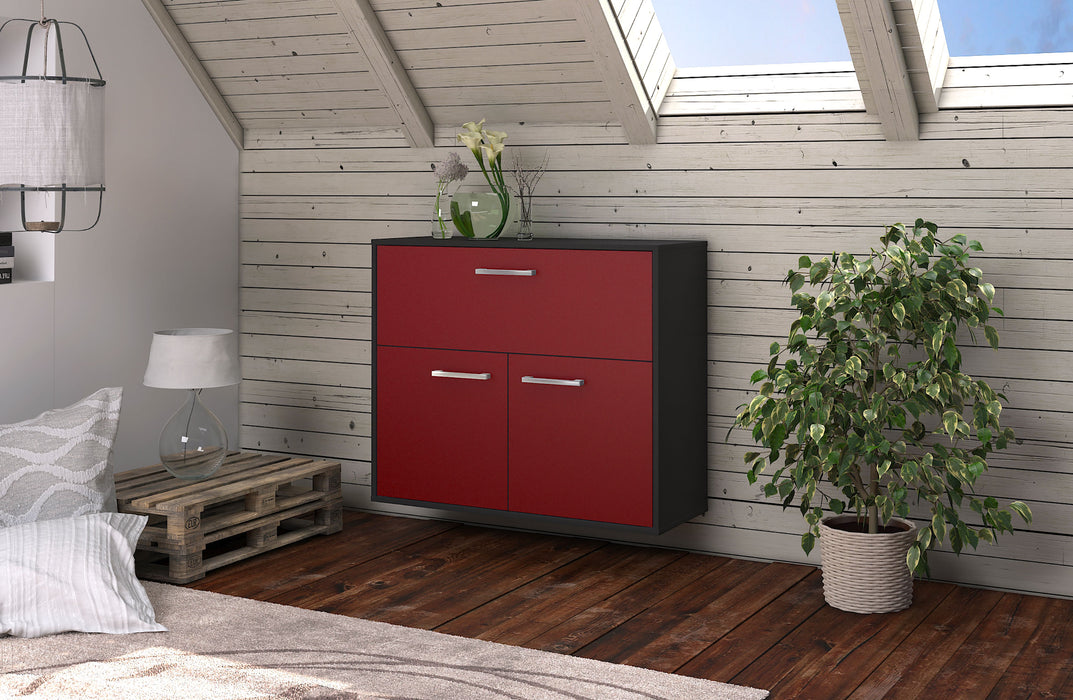 Sideboard Irving, Rot Seite ( 92x79x35cm) - Stil.Zeit Möbel GmbH