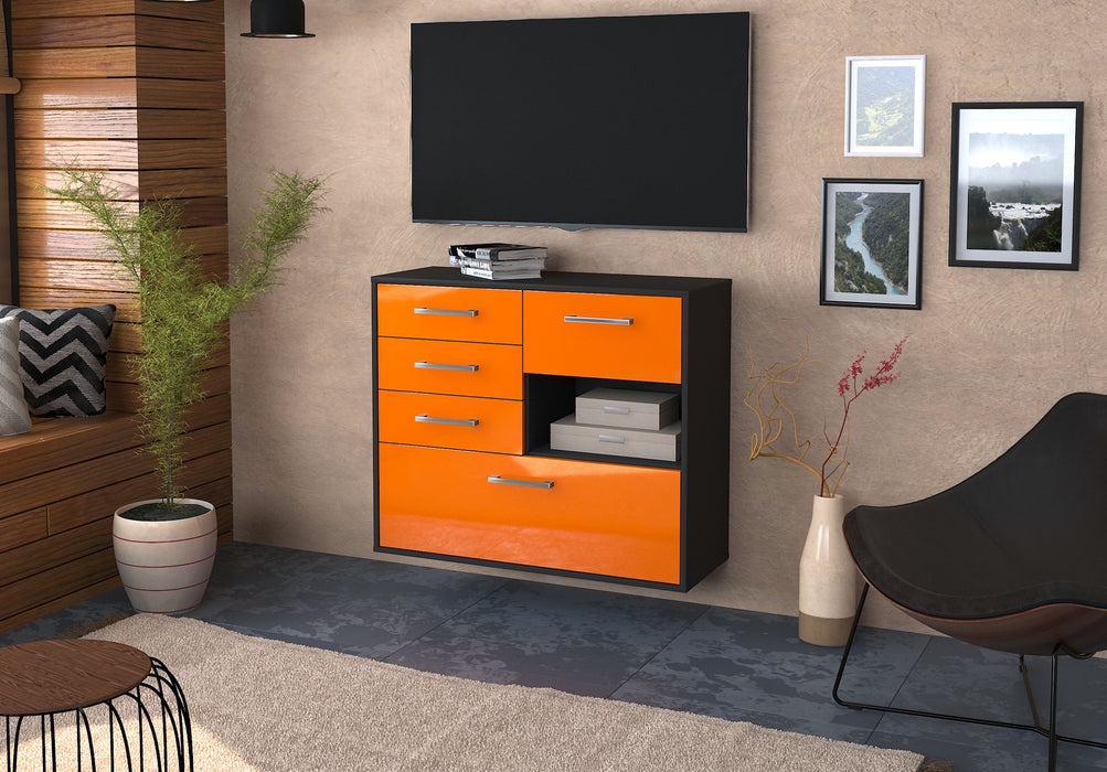 Sideboard Knoxville, Orange Seite ( 92x79x35cm) - Stil.Zeit Möbel GmbH