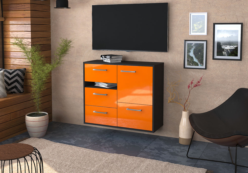 Sideboard Ontario, Orange Seite ( 92x79x35cm) - Stil.Zeit Möbel GmbH