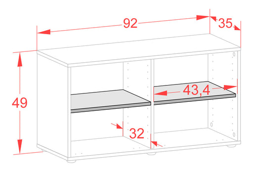 Anthrazit Einlegeboden für Schränke mit einer Breite von 92 cm